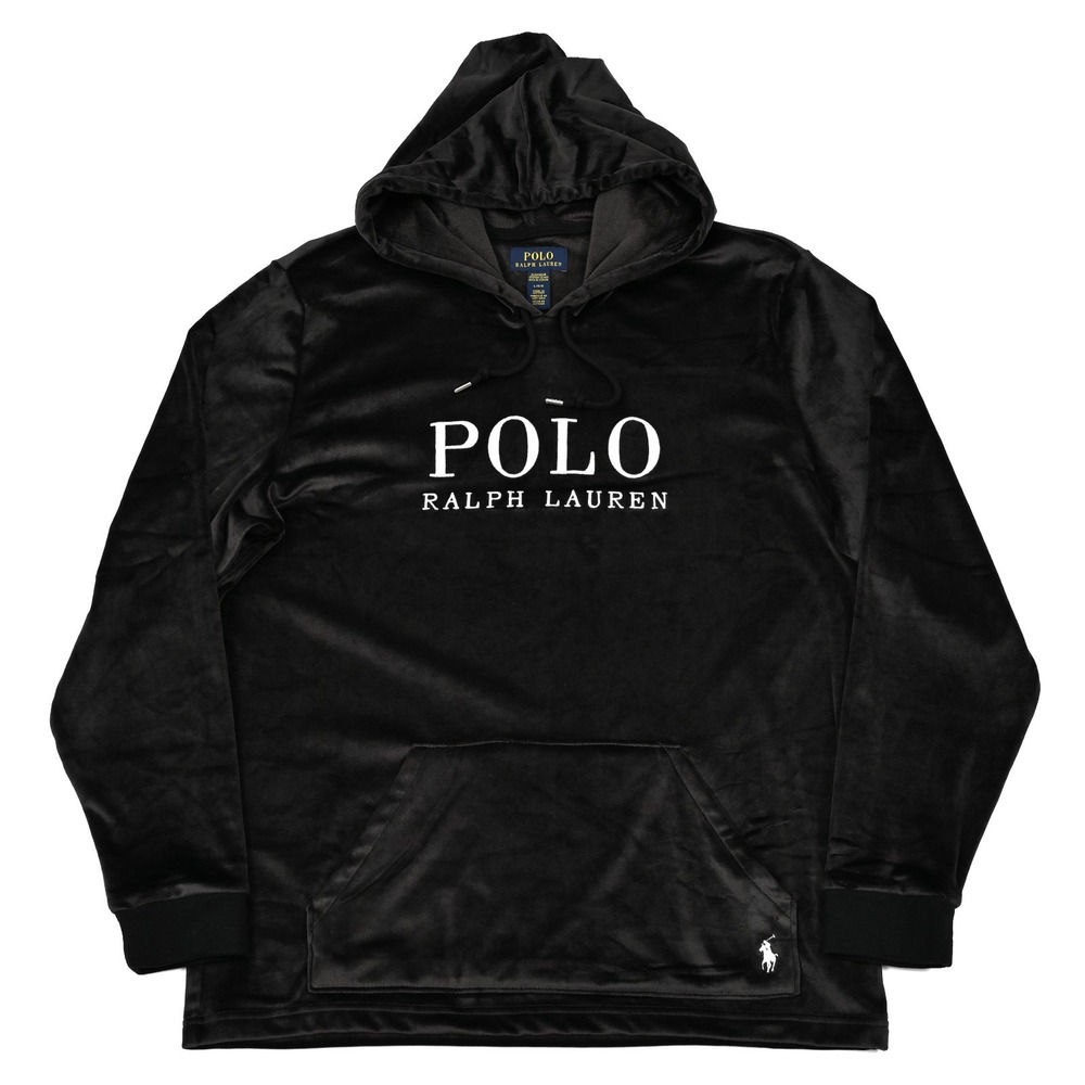 Polo Ralph Lauren Sleepwear Velour Hoodie Pullover Large Preppy Embroidered
